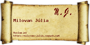 Milovan Júlia névjegykártya