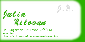 julia milovan business card